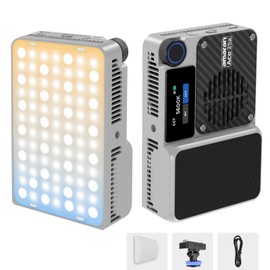 Amaran Ace 25x Pocket Bi-Color LED Light: Boost Mode Up to 32W, Bi-Color Mini Video Light (2,700-6,500K), 1,600 Lux@1m, 4,500mAh Battery with PD Fast Charging for Mobile Creators (Silver)
