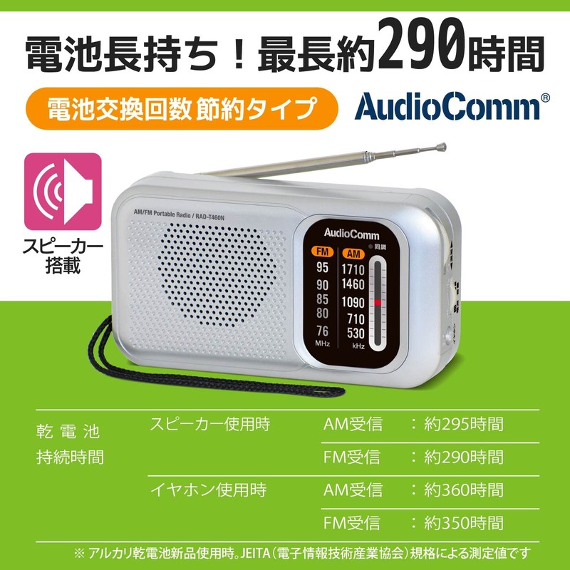 Ohm Electric AudioComm Stamina Portable Radio AM/FM RAD-T460N 03-5540 OHM
