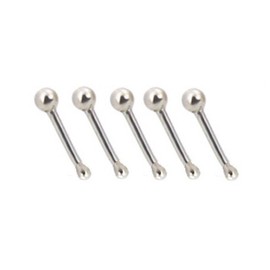 Tiny 1.5mm Ball Set of 5 Nose Studs 925 Silver Thin 0.6mm Bar