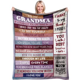 Velivn Grandma Gifts, Grandma Birthday Gifts, Great Grandmas Gifts from Granddaughter, Gifts for Grandmas Christmas Mothers Day, Happy Birthday Nana Grammy Throw Blanket 80"x60"