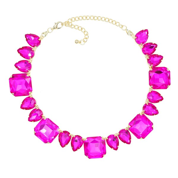 Crystal Rhinestone Choker Collar Necklace for Women Emerald Statement Piece