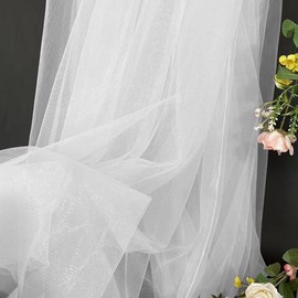 Tulle Fabric Tulle White Organza Fabrics - 3 m x 160 cm Tulle Fabrics Sold by the Metre for DIY Table Party Archway Wedding Decoration Tulle Skirt Veil