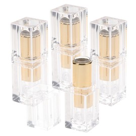 SAFIGLE 4Pcs Transparent DIY Lipstick Tubes Refillable Lipstick Storage Containers for Lip and Lip Gloss Compact and Easy to Use for Makeup Lovers