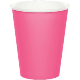 Club Pack of 192 Candy Pink Disposable Paper Hot and Cold Party Tumbler Cups 9 oz.