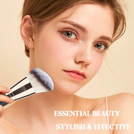 2-Pack Dual-Ended Makeup Brushes: Angled Foundation & Concealer, Premium Vegan Synthetic for Flawless Flawless Application of Liquid, Cream, and Powder Makeup