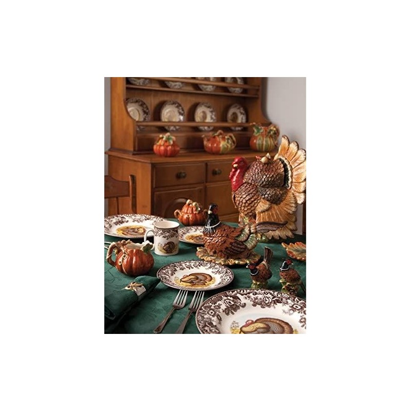 Spode Woodland Turkey Round Platter - 12" Fine Porcelain Serving