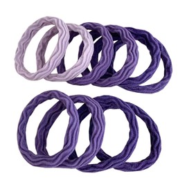 Wodiyobk 10 Pieces High elastic Ponytail Holders for Girls,Kids Seamless Hair Ties,Hair Bands, No Damage for Thick Hair (Purple)