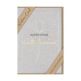 bsb Sympathy Card with Loving Motif, Nature Card, Sustainable Sympathy Card, with Envelope, Thank You Card, Card for Mourning, 11.5 x 17 cm