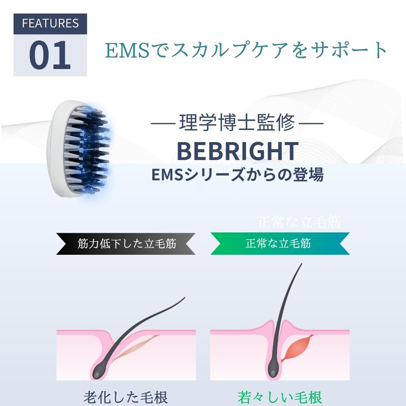 BEBRIGHT ACTIVE BRUSH ATB-24D Active Brush, EMS Shampoo Brush, Scalp