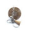 Bling football Ball Keychain Glitter Golden Tassel Silver Chain Accessory