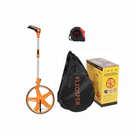FLZOSPER Measuring Wheel Portable Three Fold 13-Inch Measures Up To 99,999.9 Feet Perfect surveying Tool For Distance Measurment (Orange)