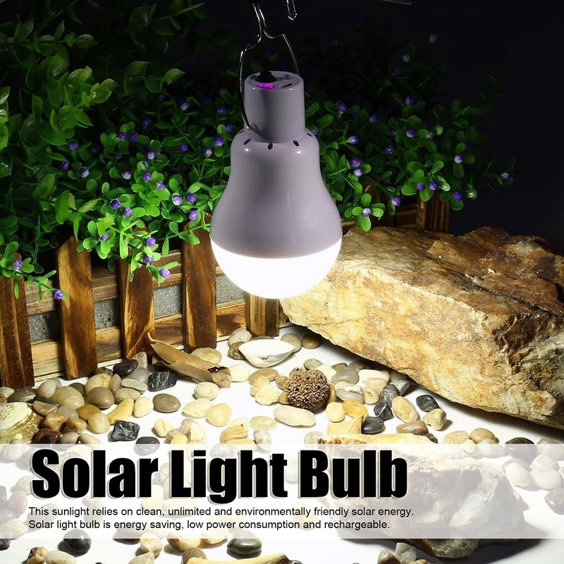 Portable Solar LED Light Bulb Rechargeable Solar Light Bulb for