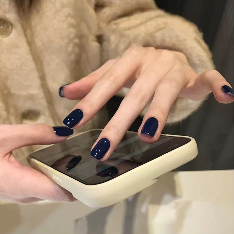 COSMOO 15ml Deep Blue Quick Dry Nail Polish, Black Blue
