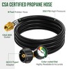 Alloxity12FT Propane Hose Adapter 1lb to 20lb with Gauge, Propane