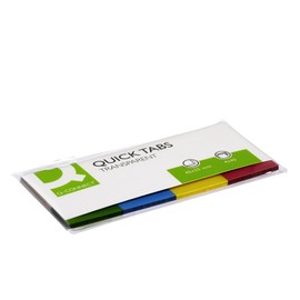 Q Connect Quick Tabs, Transparent, Multi-Colour, 25 x 45 mm, 4 x 40 Pieces