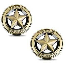Muzzys (Set of Two) Texas Edition Star Bronze Round 3" Shield Emblem Universal Stick On FITS Tundra, Tacoma, F150, Silverado, Titan, Hood, Door, Tailgate, Grille, Fender, etc