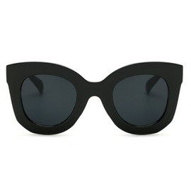 Vintage Retro Cateye Sunglasses for Women Designer Butterfly Frames Semi Cat Eye Shades (Black, 45)