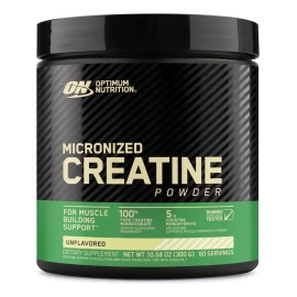 Optimum Nutrition Powder Creatina Micronizada 300g 60 Porciones de 5g Mejora Fuerza y Rendimiento Suplemento Deportivo de Alta Pureza Sin Sabor       