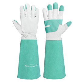 HANDLANDY Long Garden Gloves Thorn Proof for Women & Men, Rose Pruning Gardening Gauntlet Gloves, Best Protection Tool for Gardener (Green, Small)