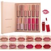 12 Piezas Kit Lápiz Labial, Brillo de Labios Líquido Mate