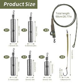 Leadcore Carp Leader Carp Accessories Dropshot Lead Fishing Hook Set Easy and Quick Assembly Suitable for All Types of Water and Fishing Equipment 3.5g/5g/10g/14g/20g