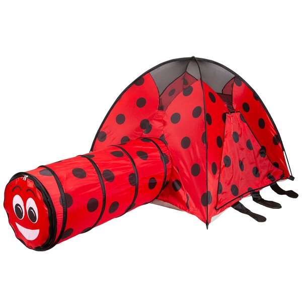 Pacific Play Tents Kids Lady Bug Dome Tent and Crawl Tunnel Combo for Indoor / Outdoor Fun