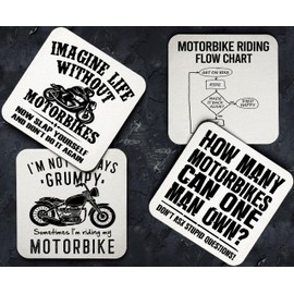 Getting Shirty Set Of 4 Motorbike/Motorcycle Drink Coasters