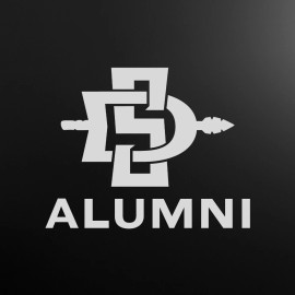 San Diego State Decal with ALUMNI or logo only White or Matte Silver - [Matte Silver] Logo only