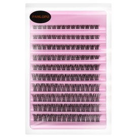 False Eyelashes Natural Look Synthetic Fibers Extension Lengthening DIY D Curl Eyelashes Reusable Cluster Lashes eyelash strings 8/10/12/14/16mm by PANLOPU (002-8/10/12/14/16mm)