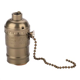 VOBOR Lamp Holder E27 Vintage Aluminium Lamp Holder Pull Chain Desk Lamp Lighting Holder Screw Base Lamp Holder with Pull Chain Lamp Holder with Pull Cord (Bronze)