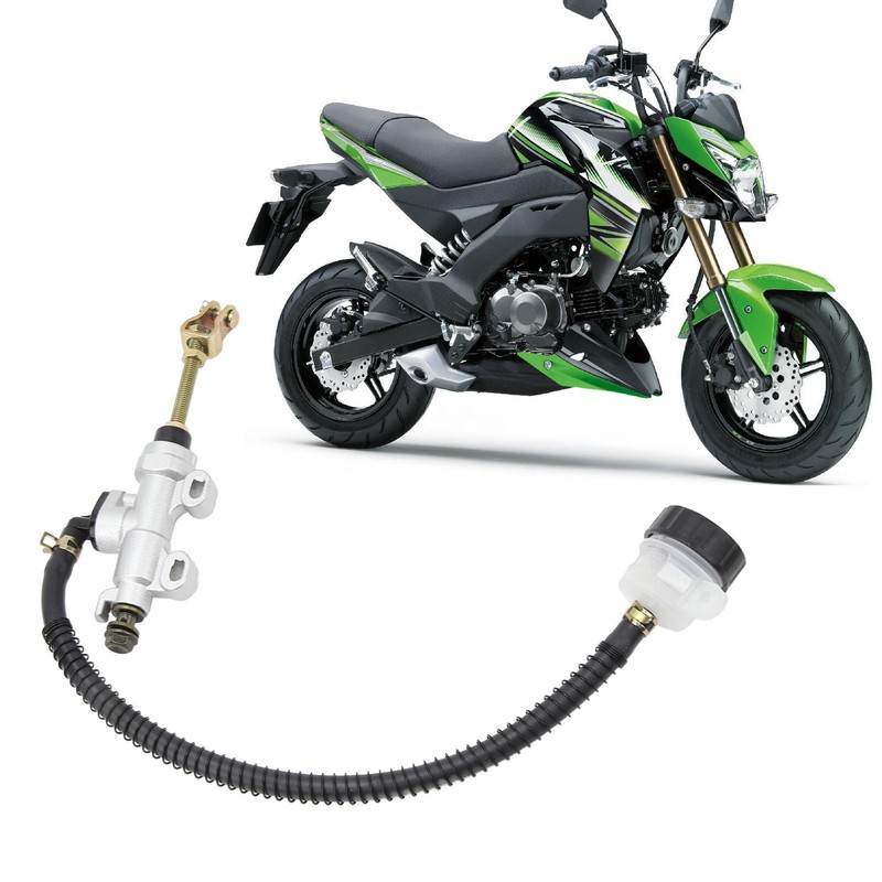 Qiilu Motorcycle Rear Foot Brake Pump Hydraulic Master Cylinder Aluminum