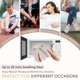 Suzzipad Microwavable Slippers and Foot Warmer for Bed, Microwave Heated Slippers for Women & Man, Feet Warmers for Plantar Fasciitis, Cold Feet, S/M