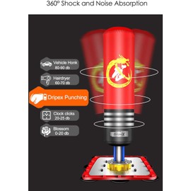 Dripex Freestanding Punching Bag - Heavy Boxing Bag with Suction Cup Steel Base, 47″/4FT Self Standing Kickboxing Bags Kick Punch Bag, Great for Home Gym Exercise Boxing Traing