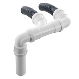 BITS4REASONS New Model Caravan (Twin) Waste Water Outlet Pipe System Adaptor with FLOPLAST Home Plumbing Grade Fittings CE Standard Tested to EN 1451. Fits Most Standard Caravans.