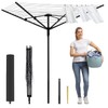 GOCEZIA Outdoor Umbrella Drying Rack, 4-Aluminum Arms Folding Rotary Dryer