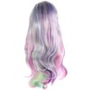 Lurrose Wig Long Wavy Rainbow Colours Curly Wig for Festivals