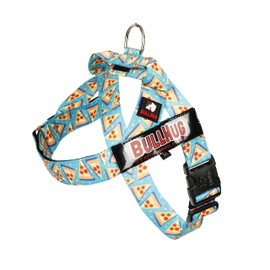 BULLHUG Adjustable Dog Harness– No Pull, No Choke – for English Bulldogs, French Bulldogs, Pugs & Broad-Chested Breeds – Easy, Safe Walks (Pizza, Medium)
