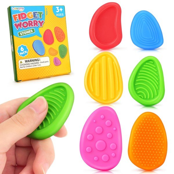 Fidget Toys Sensory Stone for Kids: Silicone Textured Worry Stones