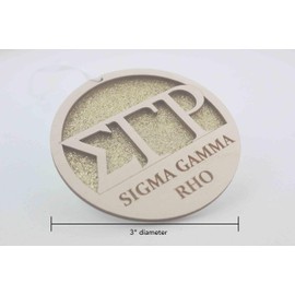 Sorority Shop Sigma Gamma Rho Ornament - Laser Carved Greek Letter Wood Ornament - 3'' Round