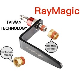 RayMagic Steel Pneumatic Tool Rafter Hook Hanger, Lightweight, Durable,Reusable Metal Organaizer Adjustable Easy Install Hooks with 1/4" Air Tool Swivel Fitting, for Air Nailer, 2-Piece