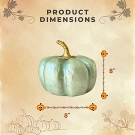 Holiday Tree Handcrafted Capiz Sage Green Pumpkin (Medium) – Classic Fall Pumpkin Decor for Gatherings, Thanksgiving Feasts or Thoughtful Gifts.