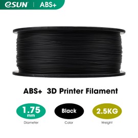 eSUN ABS+ Filament 1.75mm, 3D Printer Filament ABS Plus, Dimensional Accuracy +/- 0.05mm, 2.5KG Spool (5.5 LBS) 3D Printing Filament for 3D Printers, Black