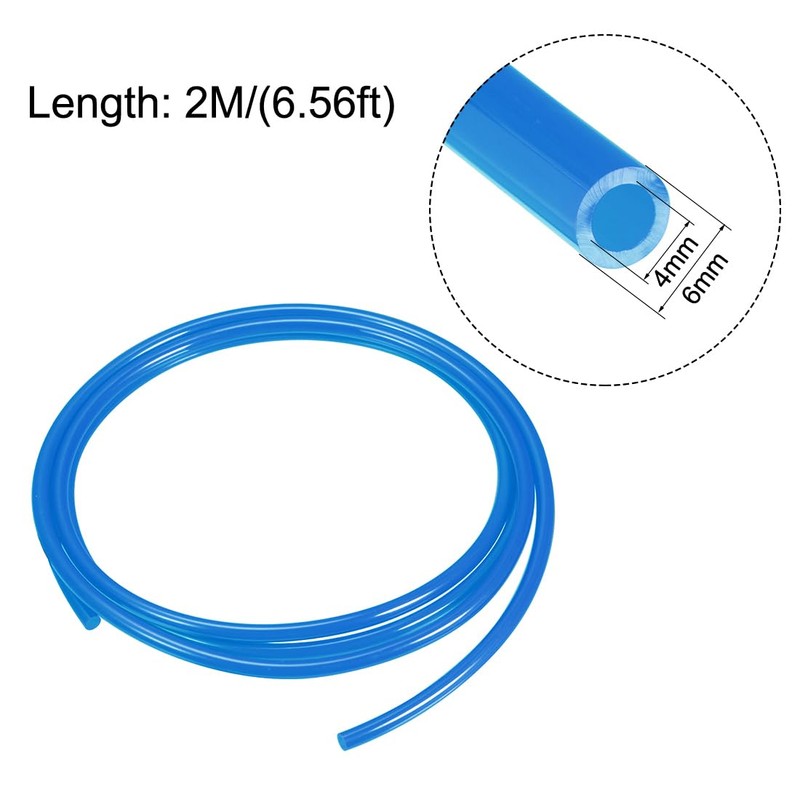 sourcing map Pneumatic Air Tubing, 6mm(0.24") OD x 4mm(0.16") ID
