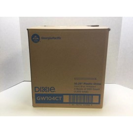 Dixie Plastic Straws 10.25" Giant Individually Wrapped, Blue, GW104, 1,200/CASE