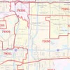 Dallas - Fort Worth, Texas Zip Codes - 48" x