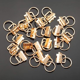 SPEEDWOX End Parts, Flat Pliers Set, String Fasteners, 20 Pieces, Approximately 0.8 inches (21 mm) Wide, Gold, Scissors Parts, Tools, Caulking, String Fastener, Alligator Clip, Jump Ring, Strap,