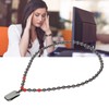 Terahertz Beaded Necklace Fashionable Rectangular Pendant Soreness Relief Energy Stone