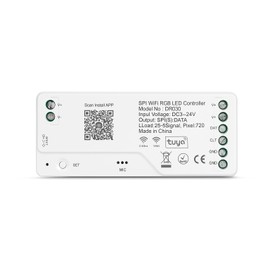 [at-E] Tuya DR030 WiFi RGB LED Controller, SPI Signal Output, DC 3-24V, 720 Pixels
