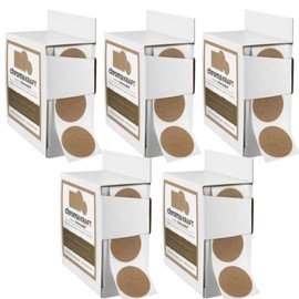 ChromaLabel 1 Inch Round Colored Stickers, Permanent Sticker Labels Kraft Dots, Ideal Sticky Dots for Arts and Crafts, Brown Paper Stickers for Labeling, 1000 per Dispenser Box - Case of 5