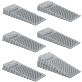 GeeRic 6 Piezas Tope de Puerta de,Tope de Puerta de Goma Antideslizante, Apilable,Cuña de Tope de Puerta, Resistente para La parte Inferior de La Puerta, Protege Paredes, Pisos,Gris